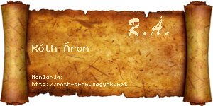Róth Áron névjegykártya